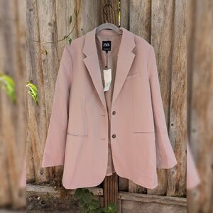 Zara Straight Cut Blazer & Full Length Pant, Pink